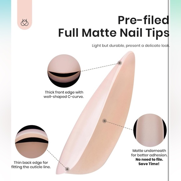 Gel Nail Tips 240Pcs Neutral Medium Almond Colored False Nail Acrylic Nails E2 - Picture 4 of 7